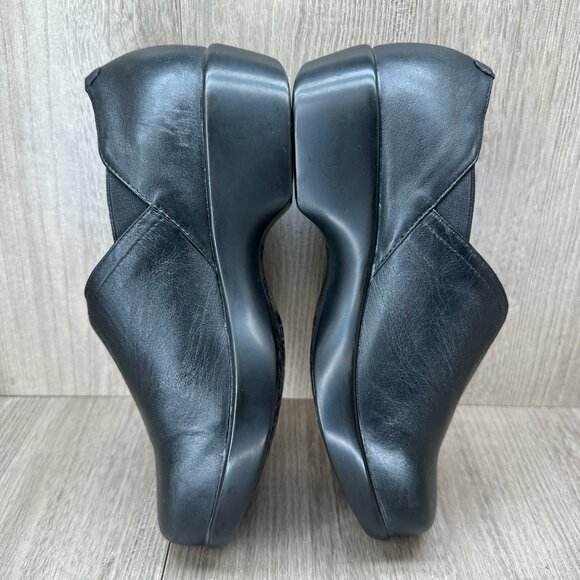 Dansko Arden Clog Shoes Women 37 Slip-on Round Toe Cushioned Leather Black - Picture 7 of 13